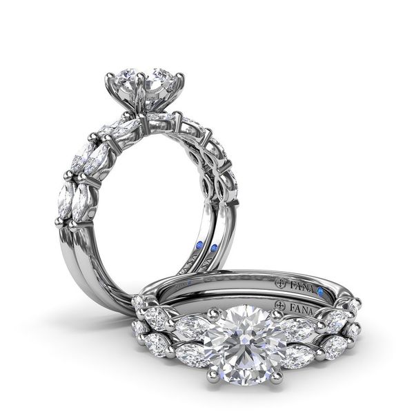 14kt White Gold Marquise Diamond Wedding Band Image 4 Elgin's Fine Jewelry Baton Rouge, LA