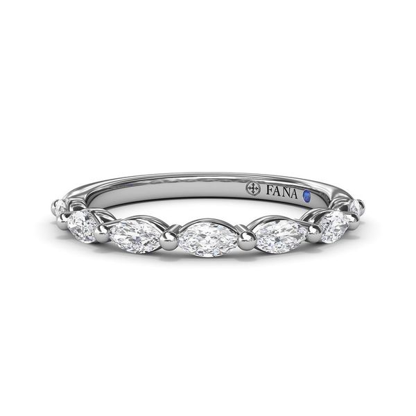 14kt White Gold Marquise Diamond Wedding Band Elgin's Fine Jewelry Baton Rouge, LA