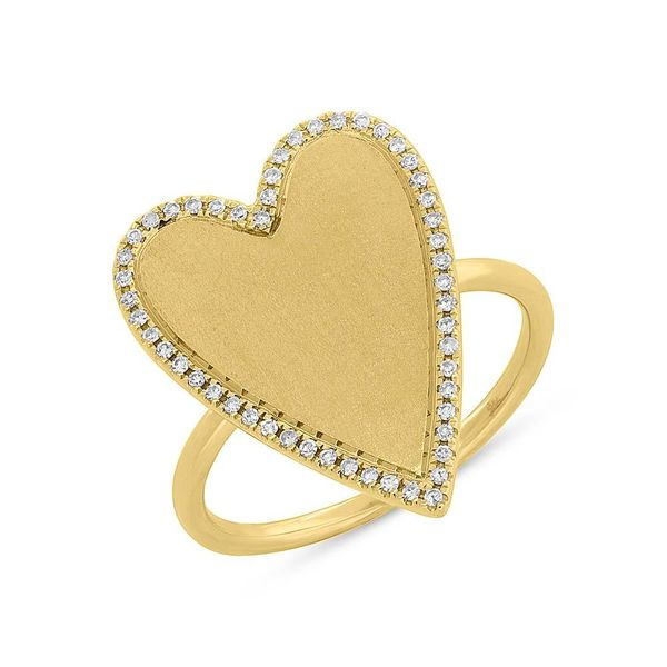 14k Yellow Gold Diamond Heart Ring Elgin's Fine Jewelry Baton Rouge, LA