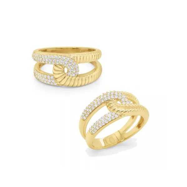 14k Gold and Diamond Textured Twist Ring Elgin's Fine Jewelry Baton Rouge, LA