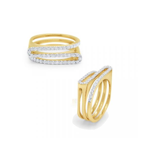 14k Gold and Diamond Modern Line Ring Elgin's Fine Jewelry Baton Rouge, LA