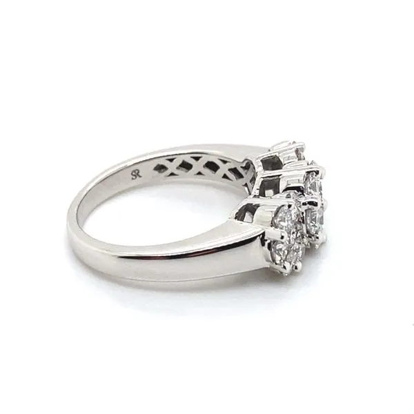 14K White Gold Diamond Cluster Ring Image 2 Elgin's Fine Jewelry Baton Rouge, LA