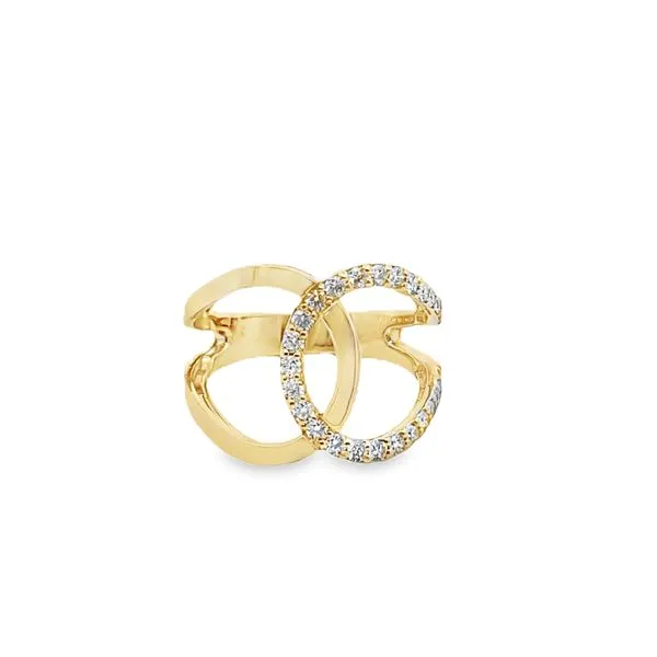14K Yellow Gold Diamond Interlocking Ring Elgin's Fine Jewelry Baton Rouge, LA