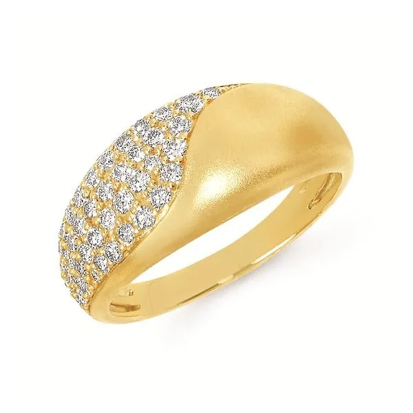 Tapered Matte Pave Diamond Ring Elgin's Fine Jewelry Baton Rouge, LA