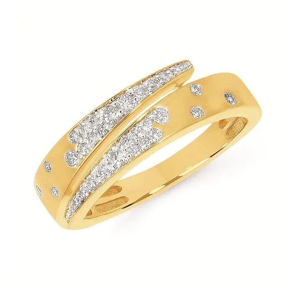 Matte Scattered Diamond Bypass Ring Elgin's Fine Jewelry Baton Rouge, LA