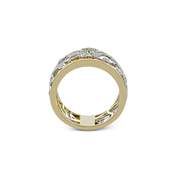 18kt Two Tone Gold Diamond Band Image 3 Elgin's Fine Jewelry Baton Rouge, LA