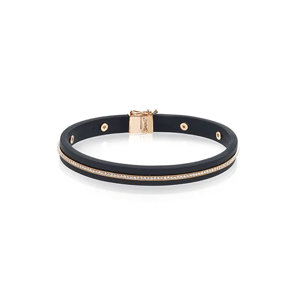 Rose gold and black bracelet deals