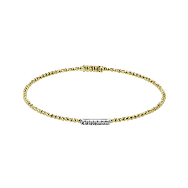 Simon G. 18K Two Tone Diamond Bangle Bracelet Elgin's Fine Jewelry Baton Rouge, LA