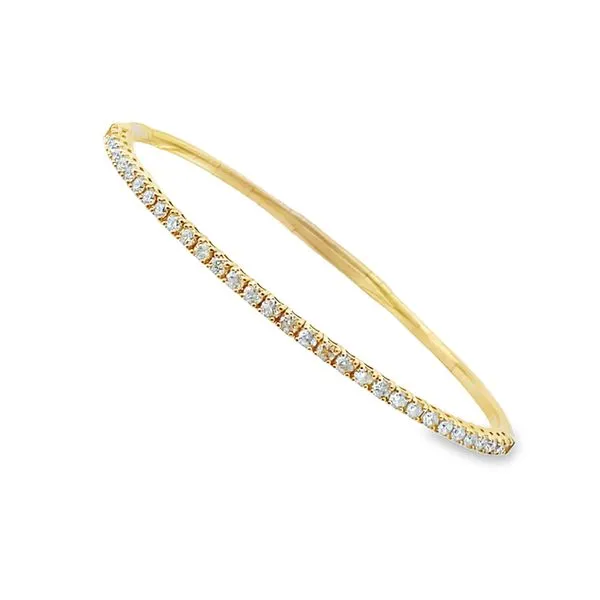 Ladies 18kt Yellow Gold Diamond Flexible Bangle Bracelet Elgin's Fine Jewelry Baton Rouge, LA
