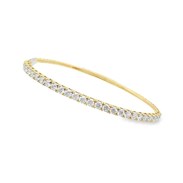 18K Yellow Gold Diamond Flexible Bangle Bangle Elgin's Fine Jewelry Baton Rouge, LA