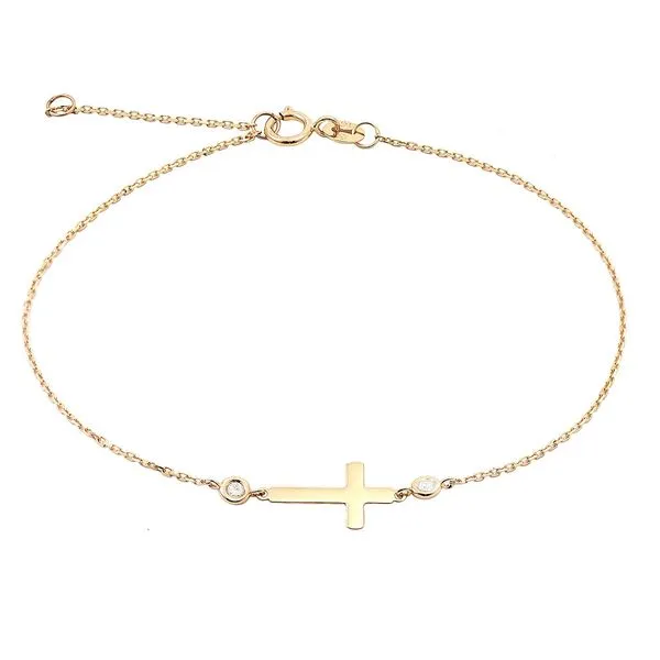 14k Yellow Gold Cross Bracelet Elgin's Fine Jewelry Baton Rouge, LA