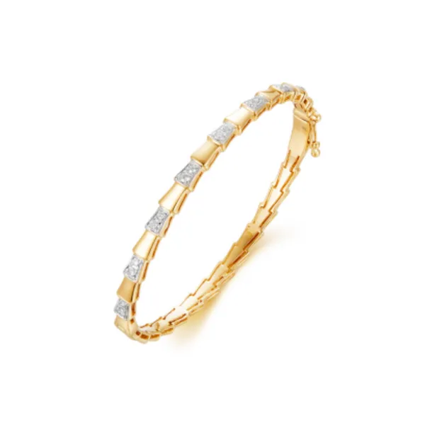 Serpent Texture Diamond Bangle Bracelet Elgin's Fine Jewelry Baton Rouge, LA