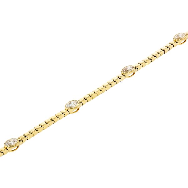 14kt Yellow Gold Oval Diamond Bracelet Image 2 Elgin's Fine Jewelry Baton Rouge, LA