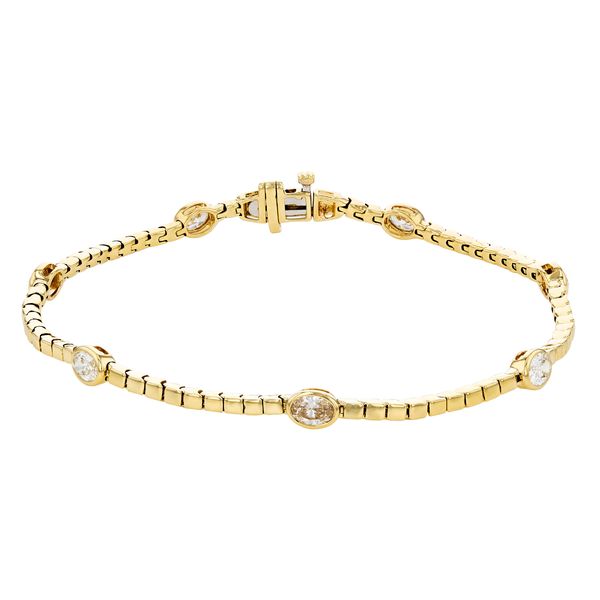 14kt Yellow Gold Oval Diamond Bracelet Elgin's Fine Jewelry Baton Rouge, LA