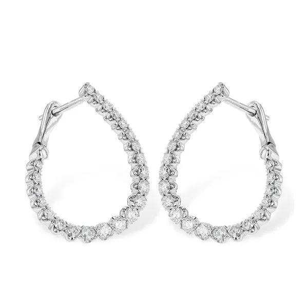 14K White Gold Diamond Hoop Earrings 00114500803 Elgin's Fine