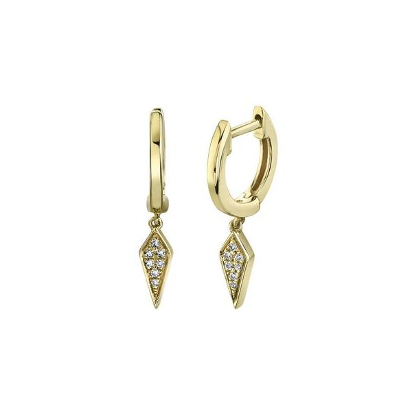 14K Yellow Gold Diamond Huggie Earrings Elgin's Fine Jewelry Baton Rouge, LA