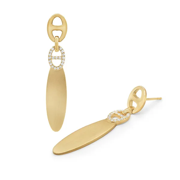 14K Gold and Diamond Drop Earrings Elgin's Fine Jewelry Baton Rouge, LA
