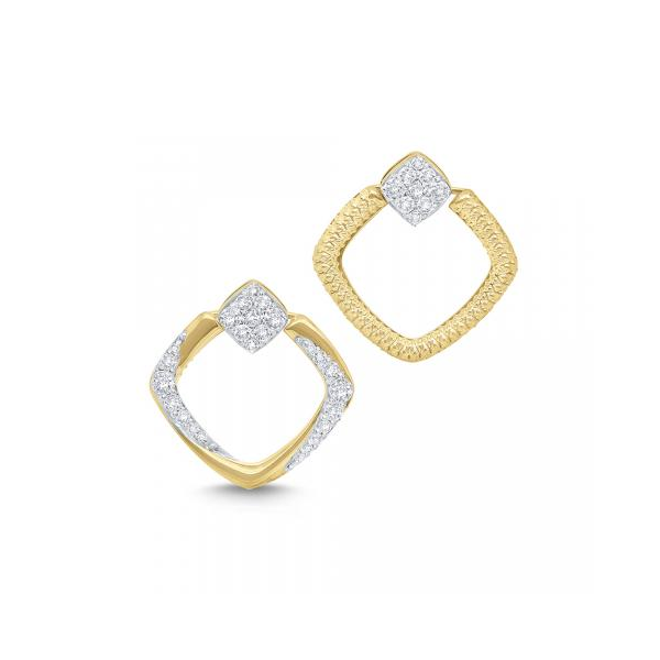 14k Gold and Diamond Reversible Earrings Elgin's Fine Jewelry Baton Rouge, LA