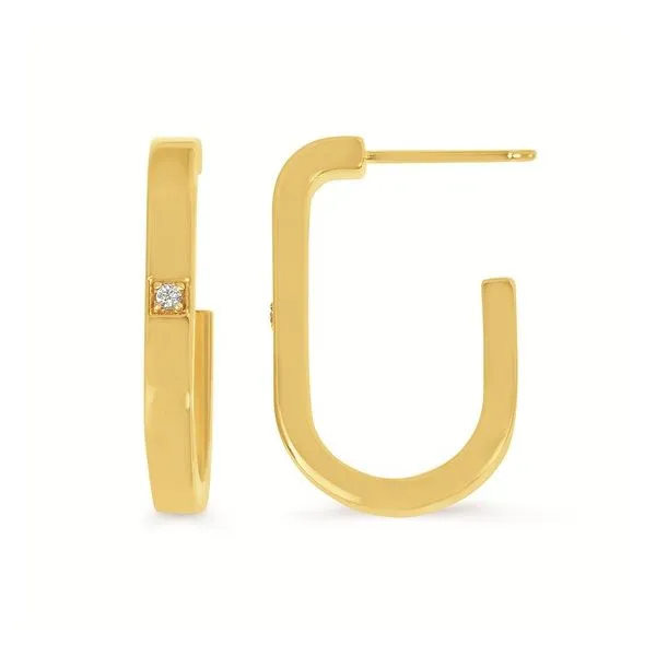 14k Gold J Hoop Earrings Elgin's Fine Jewelry Baton Rouge, LA