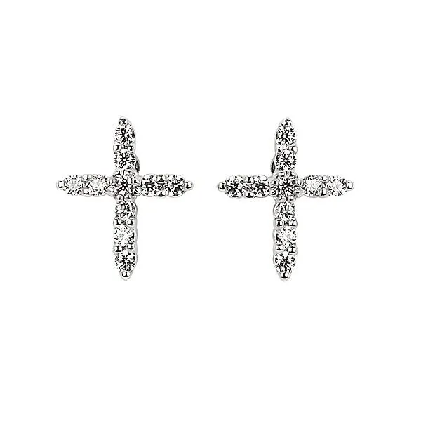 Diamond Cross Stud Earrings Elgin's Fine Jewelry Baton Rouge, LA