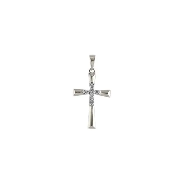 14K White Gold Diamond Cross Pendant Elgin's Fine Jewelry Baton Rouge, LA