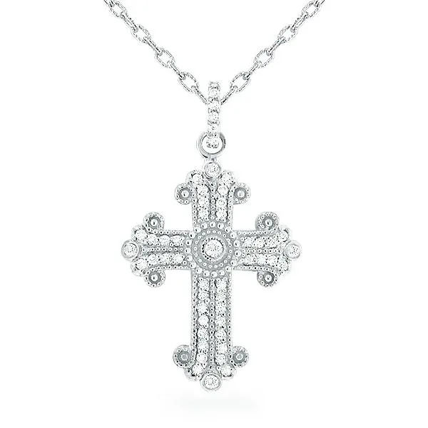 14kt White Gold Diamond Cross Necklace Elgin's Fine Jewelry Baton Rouge, LA