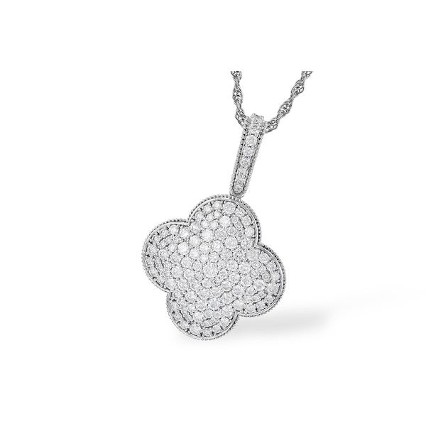14K White Gold Diamond Quatrefoil Necklace Elgin's Fine Jewelry Baton Rouge, LA