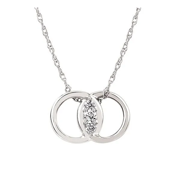 14K White Gold Diamond Marriage Symbol Necklace Elgin's Fine Jewelry Baton Rouge, LA