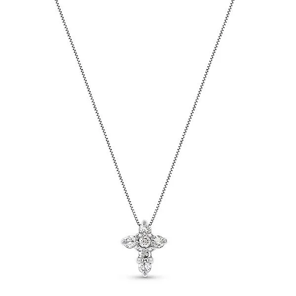 14K White Gold Diamond Cross Necklace Elgin's Fine Jewelry Baton Rouge, LA