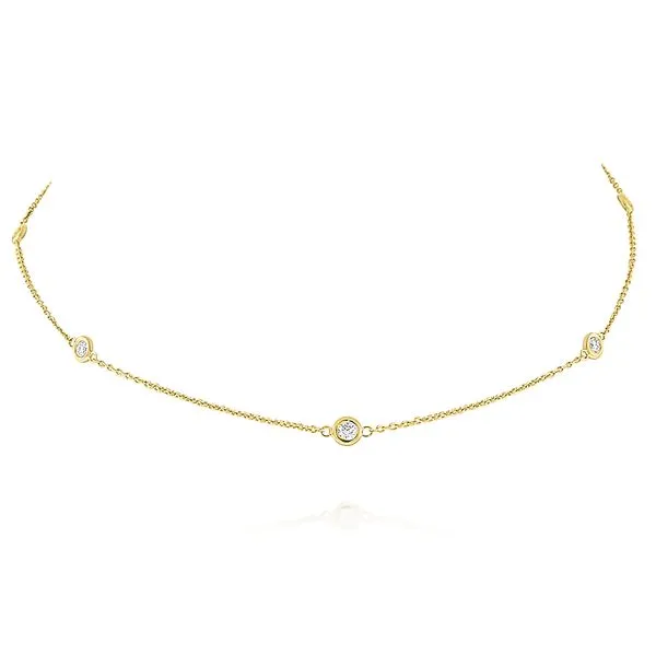14kt Gold Diamond Station Necklace Elgin's Fine Jewelry Baton Rouge, LA
