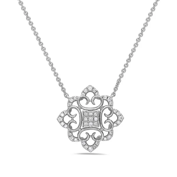14K White Gold Diamond Necklace Elgin's Fine Jewelry Baton Rouge, LA