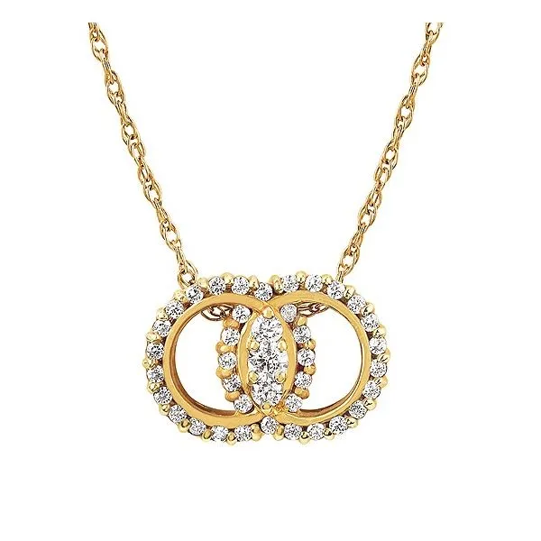 14K White Gold Diamond Marriage Symbol Necklace Elgin's Fine Jewelry Baton Rouge, LA