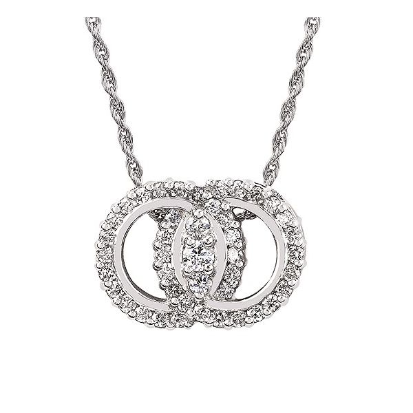 14K White Gold Diamond Marriage Symbol Necklace Elgin's Fine Jewelry Baton Rouge, LA