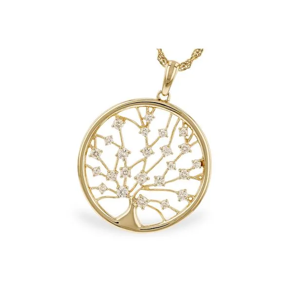 14K Yellow Gold Diamond Tree Pendant Elgin's Fine Jewelry Baton Rouge, LA