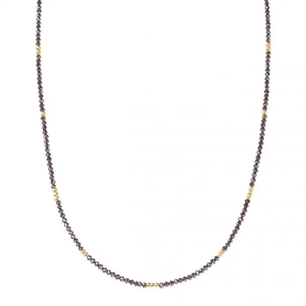 18k Yellow Gold Black Bead Necklace Elgin's Fine Jewelry Baton Rouge, LA