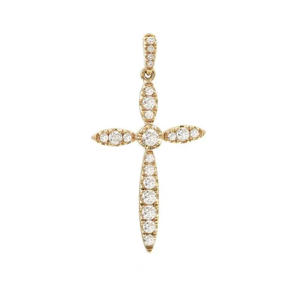 14k Yellow Gold Diamond Cross Elgin's Fine Jewelry Baton Rouge, LA