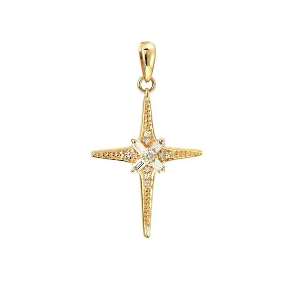 14k Yellow Gold Diamond Cross Pendant Elgin's Fine Jewelry Baton Rouge, LA
