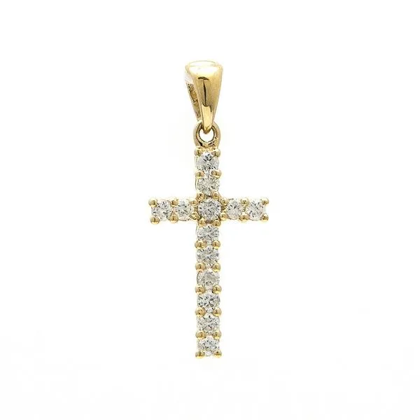 14K Yellow Gold Diamond Cross Pendant Elgin's Fine Jewelry Baton Rouge, LA