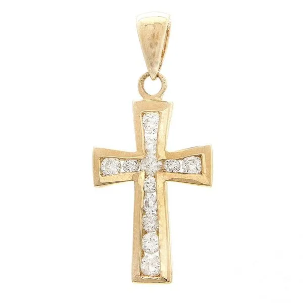 14K Yellow Gold Diamond Cross Elgin's Fine Jewelry Baton Rouge, LA