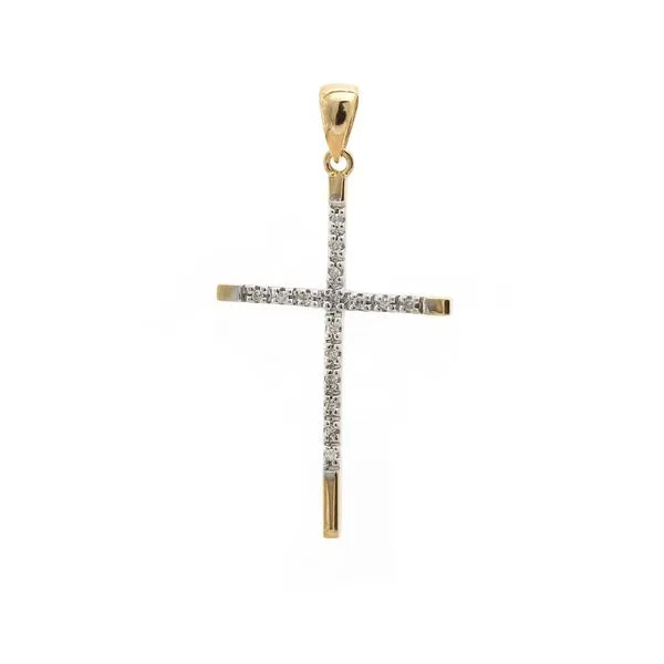 14k Yellow Gold Diamond Cross Pendant Elgin's Fine Jewelry Baton Rouge, LA