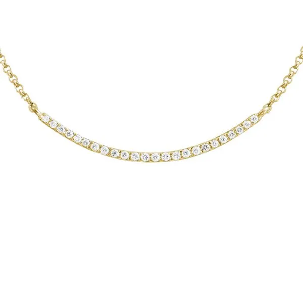 Curved Diamond Bar Necklace Elgin's Fine Jewelry Baton Rouge, LA