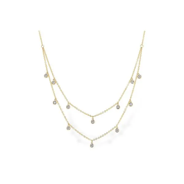 Double Layer Diamond Dangle Necklace Elgin's Fine Jewelry Baton Rouge, LA