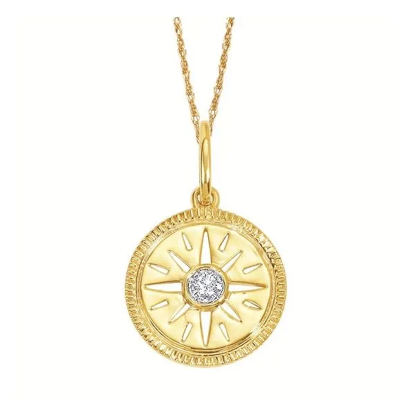 Beaded Edge Diamond Disc Pendant Elgin's Fine Jewelry Baton Rouge, LA