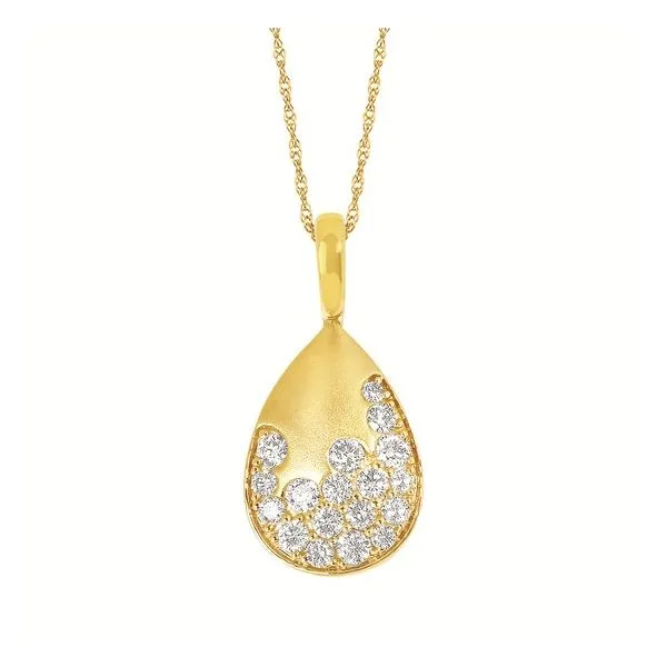 Scattered Diamond Teardrop Necklace Elgin's Fine Jewelry Baton Rouge, LA