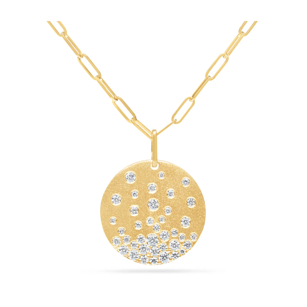 Satin Finish Diamond Disc Pendant Elgin's Fine Jewelry Baton Rouge, LA