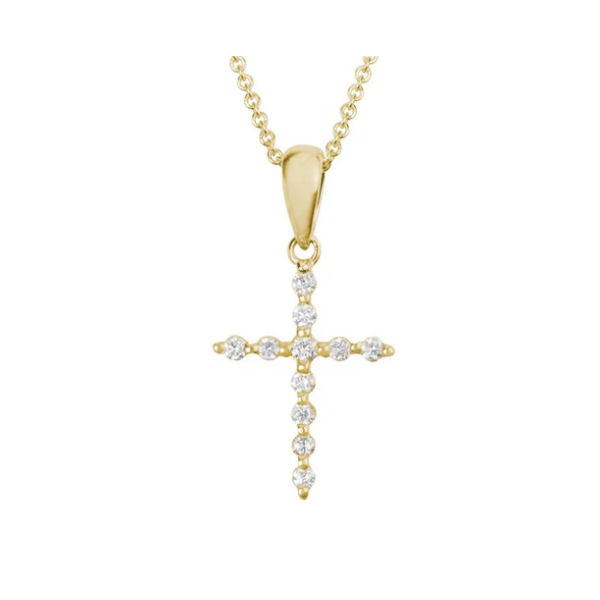 14kt Yellow Gold Diamond Cross Pendant Elgin's Fine Jewelry Baton Rouge, LA