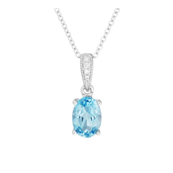 Oval Blue Topaz Drop Pendant Elgin's Fine Jewelry Baton Rouge, LA