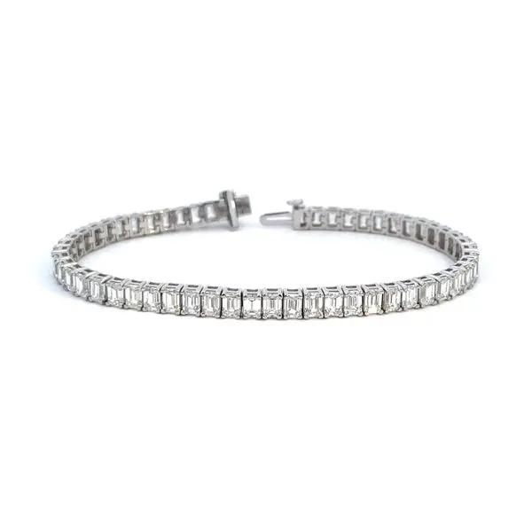 14Kt White Gold Lab Grown Emerald Cut Diamond Tennis Bracelet Elgin's Fine Jewelry Baton Rouge, LA