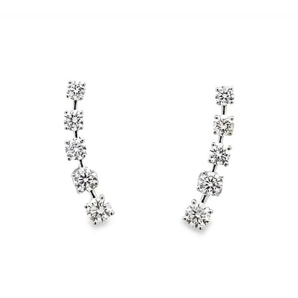 14k Lab Grown Diamond Climber Stud Earrings Elgin's Fine Jewelry Baton Rouge, LA