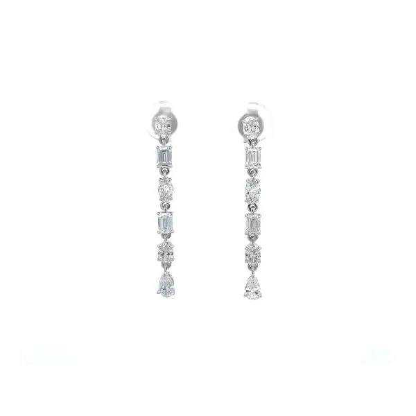 14K White Gold Lab Grown Multi Shape Diamond Earrings Elgin's Fine Jewelry Baton Rouge, LA